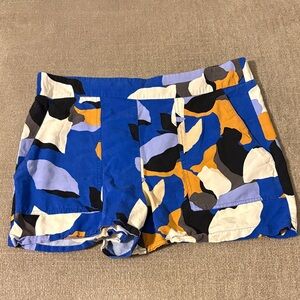 Nine West Blue and Orange Patterned Athletic Shorts